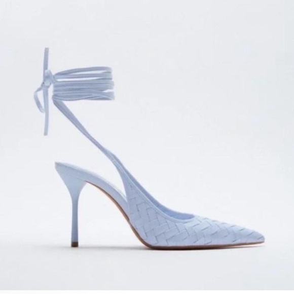 Zara Shoes - Sold ‼️ Zara woven heels with ankle strap, Size 42 NWT